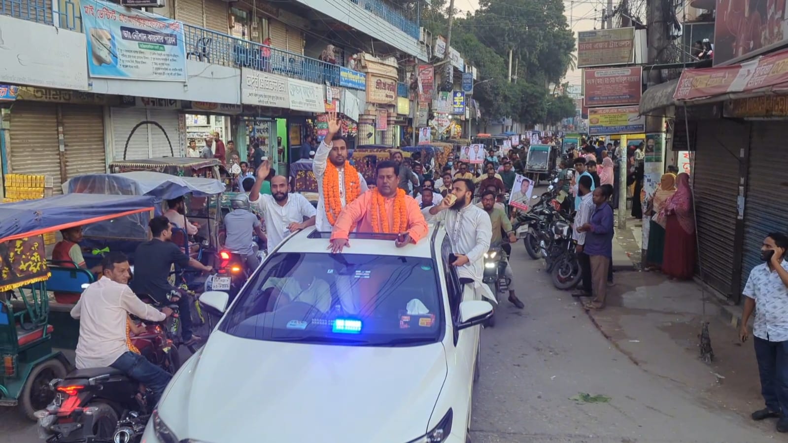 কিশোরগঞ্জ-১ আসনে গণঅধিকার পরিষদের হানিফের মোটরসাইকেল শোভাযাত্রা