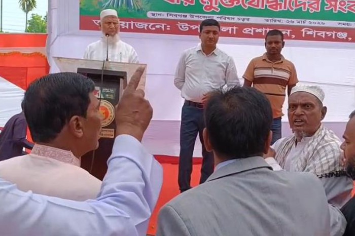 বিএনপিপন্থী মুক্তিযোদ্ধার বক্তব্যে আওয়ামী লীগের বাধা