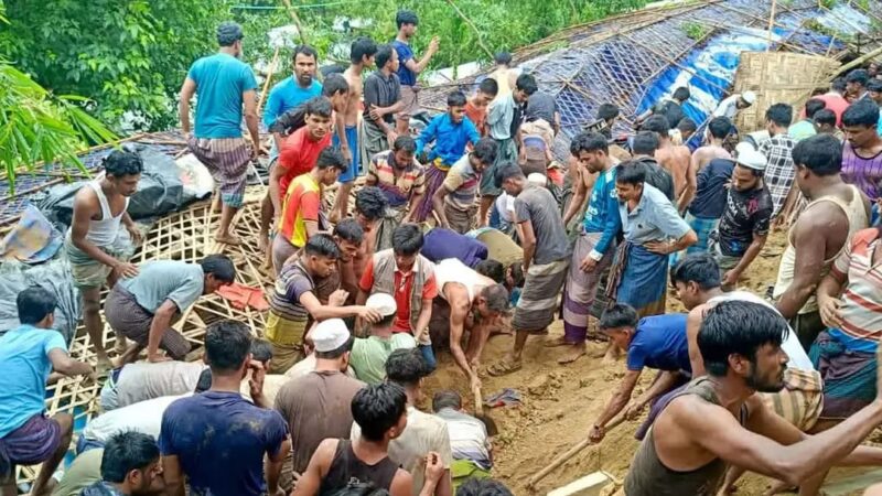 রোহিঙ্গা ক্যাম্পে পাহাড়ধসে মৃতের সংখ্যা নিয়ে তথ্যবিভ্রাট